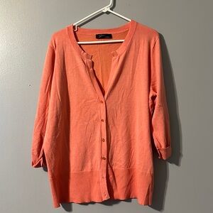 Peach Colored  3/4 Length Sleeve Button up Sweater